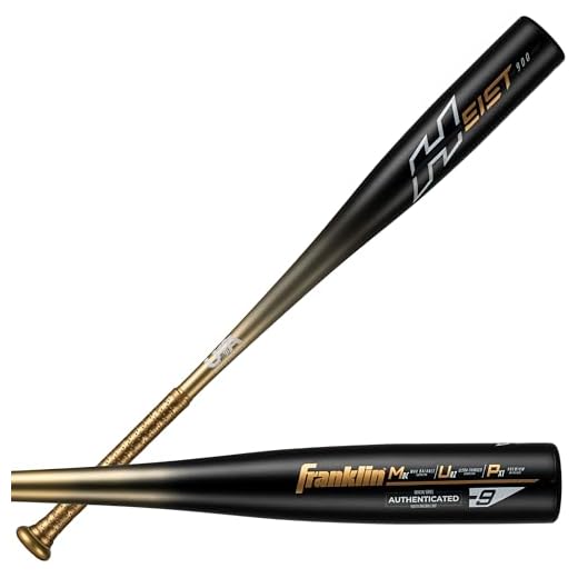 Franklin Sports Metal Youth Baseball Bat - Heist Kids Bats for Ages 8-12 - 2 5/8" Inch Big Barrel - Youth Drop -9 - USA Baseball Approved - 26" Inch / 17oz. - Black Heist 900