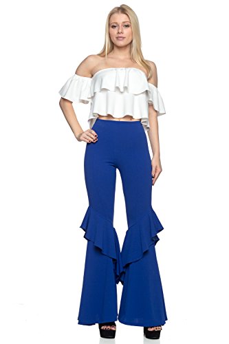 J2 Love Women's Ruffled Flared Pants4