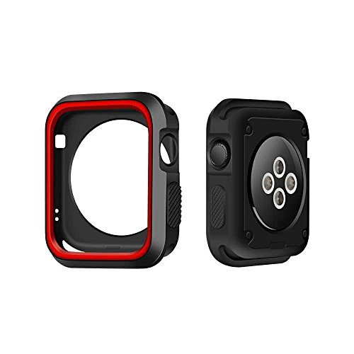 Pellicola per Apple Watch 42mm Custodia per iWatch Serie 1/2 / 3 IvyLife Screen Protector Case Protettiva (Rosso)