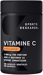 Sports Research® Vitamine C 1000mg - Supplément d'Acide Ascorbique Vérifié Sans OGM pour le Soutien Immunitaire & Protection Antioxydante | Amical Végétalien, Approvisionnement de 8 Mois (240 Comptes)