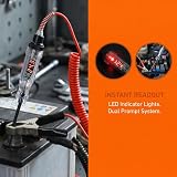 Automatyczny tester napięcia, tester napięcia DC 5-120 V DC, dwubiegunowy tester napięcia z cyfrowym wyświetlaczem, lampka kontrolna, zwijany drut sprężynowy, tester prądu do samochodów