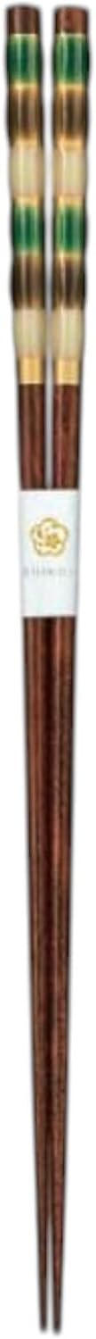 J-kitchens Set of 10 Chopsticks, Bento Box, Picnic, Excursions, Sports Events, Guests, Entertaining, Wooden, Dragonfly Balls, Tea Dye, Green, 9.1 inches (23.0 cm), Dishwasher Safe, Made in Japan