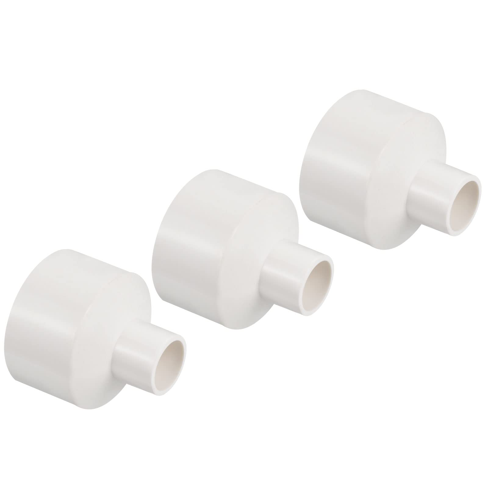 PATIKIL PVC Reductor Tubo Montaje 50x32mm, 3 Paquete Recto Acoplamiento Adaptador Conector, Gris — view 24