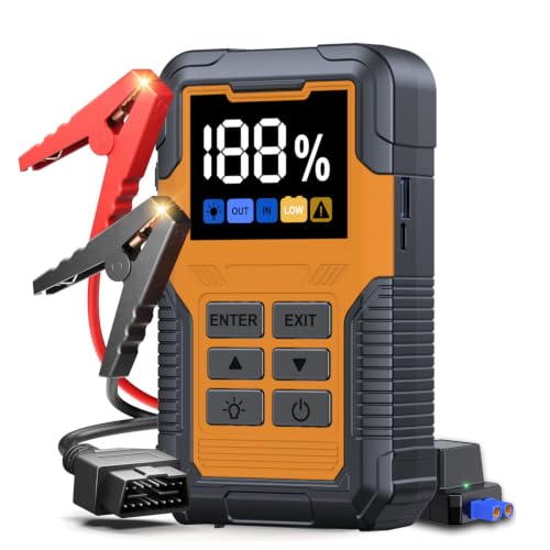 Image of Car Battery Jumper Starter with OBD2 Scanner 7000A for All Gas & 14L Diesel | Portable Jump Starter for 12V Dead Battery, Code Reader, Scan Diagnostic Tool with Jump Cable Flashlight Emergency Kits