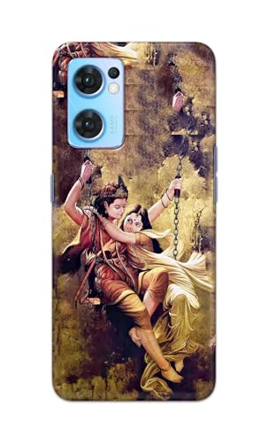 Image of Printed Hard Back Cover for Oppo Reno7 5G | Oppo Reno 7 5G Back Cover (Radha Krishna Love -J1) -190724(EA)