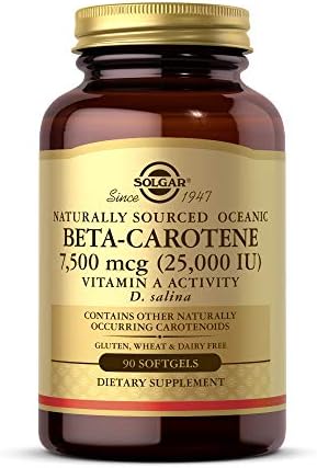 Solgar Oceanic Beta-Carotene 25,000 IU, 90 Softgels - Healthy Vision, Skin & Immune System, Potent Antioxidant - 100% Natural Pro-Vitamin A - Gluten Free, Dairy Free - 90 Servings