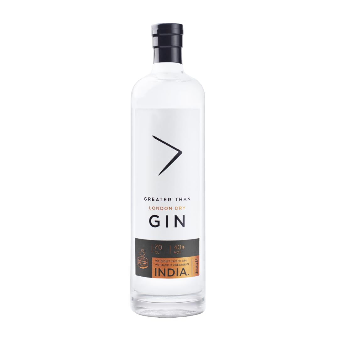 Gin 70cl - 40% ABV Craft London Dry Style Gin Made in India - Distilled with Nine Unusual Botanicals Including Citrus Notes - Perfectly Balanced For Cocktails