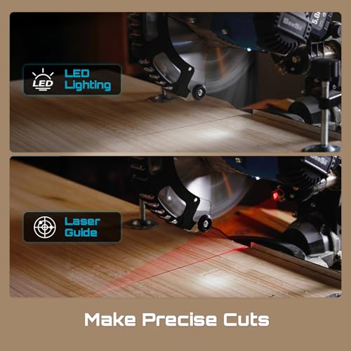image for SEESII Sliding Compound Miter Saw: Cordless Power Miter Saw with Laser