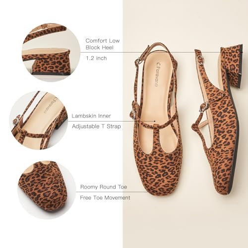 C.Paravano Women's Slingback Pumps | Round Toe Mary Jane Pumps | Low Heel Dress Shoes with Adjustable Ankle Strap4
