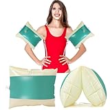 ShinyRelief Arm Floaties Inflatable Striped Arm Band PVC Pool Floats Sleeves Swimming Float Rings for Adults Water Sports Learning Training Summer for Beach Bachelorette Party(Green)