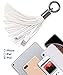 1 one enjoy Lightning to USB Keychain CableLeather Tassel with 7-Inch 2.4 Amp Lightning ChargeSync Cable for iPhone, iPad (Black/White)