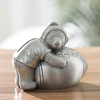 Sports Bear Small Pewter Coin Bank