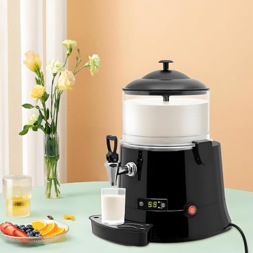 DNEPEI Fuente de Chocolate Caliente y máquina para Templar, Calentador eléctrico Comercial de Bebidas de 10 l con Temperatura Ajustable (30-90 °C), para derretir y Servir Chocolate, café 5L