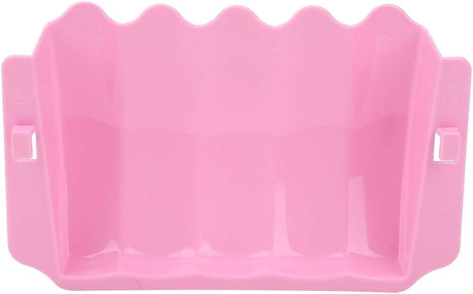 Qiilu Guinea Pig Feeder Pet Bowl Dish Rack Holder Rabbit Rat + Automatic Feeders (Pink)