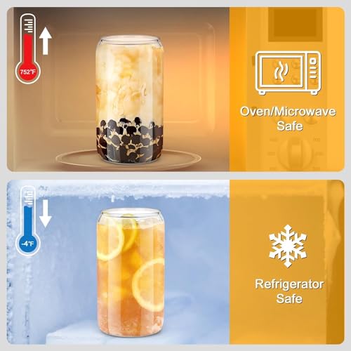 Image of Kamvy Printed Glass Milk Mug with Recipe Design (400ml) Pack of 1 | Transparent Drinking Glass for Coffee, Milk, Juice & Smoothies | Stylish Measuring Tumbler for Home & Kitchen (CAN)