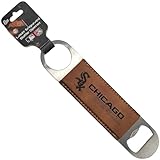 Rico Industries LEBO4101BR: White Sox Laser Engraved Brown Faux Leather Bar Blade