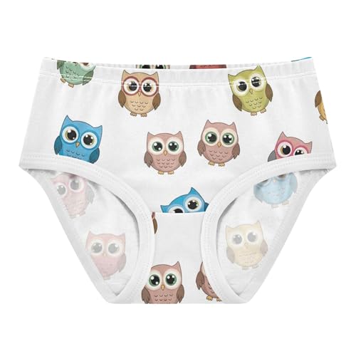 Cotton Toddlers Underwear Floral Cute Cartoon Colorful Owls White Little Girl Panties Funny Briefs Girls Undies 2t