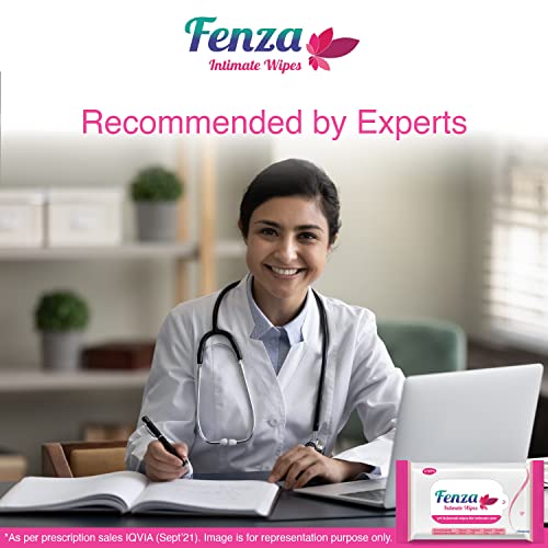 Image of Fenza Intimate Wipes100-Wipes (Pack of 10), with Aloe Vera & Tea Tree Oil, Protects Against Odour, Dryness, Itchiness & Irritation, Balances PH, for daily use | Dermatologically tested