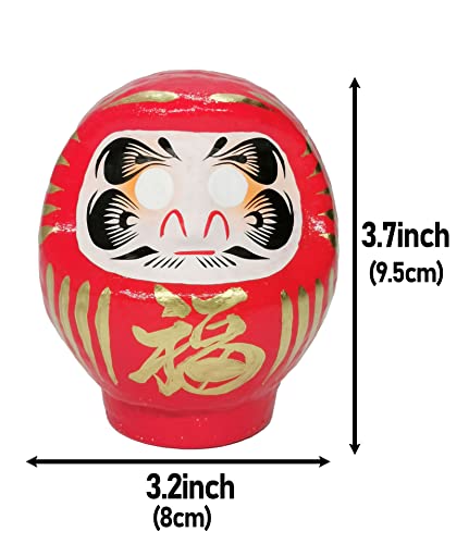 Muñeco Darumadoll japonés rojo de papel 9.5 cm miniatura 2