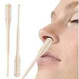 2 Pcs Manual Nose Trimmer for Man Women Rotating Nasal Razor Double Head Non Electrical Nose Hair Remover Wax Nose Hair Trimmer Rotating Nasal Hair Razor Cutter for Women & Men