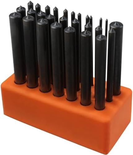 NEIKO 02621A Transfer Punch Set with Premium Heat-Treated Alloy Steel Punches, Hole-Punch Set, Punch Sizes 3/32" to 1/2", 28-Piece Kit