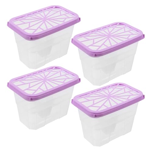 Image of Amosfun 4 Pack Empty Moisture Absorber Boxes Reusable Plastic Holders for Home Wardrobe Cabinet Use Compact for Use