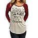 FAPIZI ♥ Women Blouse ♥ Women Long Sleeve Christmas Elk Reindeer Letter Printed T-Shirt (M, White)