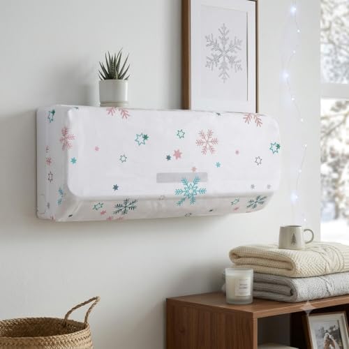Image of Air Conditioner Cover for 1.5 & 2 Ton Split AC Dustproof Waterproof Stretchable AC Cover with Elastic For All Company 110*33*31 CM (Multi Color Design, 1 Pcs)