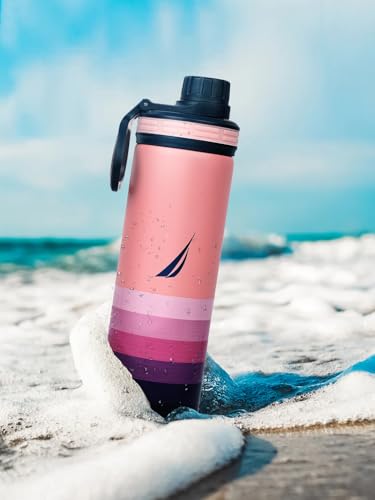 Image of NAUTICA Premium Leak-Proof Insulated Water Bottle - 1pc (Fender)| 500ml | Stainless Steel Flask with 24 Hours Temperature Retention | Ideal for Travel, Gym, Office Use Texas Printed-b.Pink /Purple