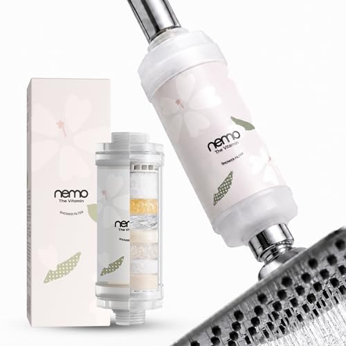 Image of NEMO Vitamin Shower Filter (Simple White Musk) | Made in South Korea | Vitamin C + Glycerin Enriched | For Soft Skin & Smooth Hair | Advanced Chlorine & Rust Removal | De-stress with Aromatherapy