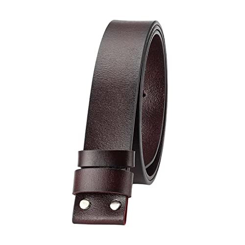 Belt Without Buckle, Replacement Belt Strap Heavy Duty Adjustable Accessories Belt Strap Without Buckle for Kids Jeans Trousers Pants, Dark Brown