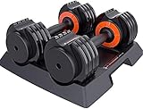Conjunto De Halteres Profissionais - Halteres Destacáveis ​​de Peso Ajustável Com Base Em ABS Equipamento De Ginástica Doméstica Para Academia De Treinamento De Exercícios,25 Lb (2x5,6 Kg),Collect