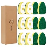 Non-Scratch Dish Wand Sponge Refills, Zero-Scratch Replacement Heads for Dish Wand, Scratch-Free Dishwand Refills, Non-Scratching Scrubber Pads for Soap Dispensing Handle, Safe for Nonstick Cookware