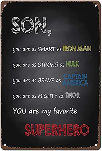 Graman Metal Tin Retro Sign Son-You are My Favorite Superhero Country Home Decor for Home, Living Room, Kitchen,Bathroom Decoration 8X12Inch Graman Metal Tin Retro Sign Son-You are My Favorite Superhero Country Home Decor for Home, Living Room, Kitchen,Bathroom Decoration 8X12Inch