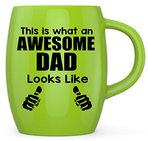 Black Friday - 50% OFF Funny Dad Gifts for Fathers Day What An Awesome Dad Looks Like for World's Best Daddy Ever Newly Promoted Husband Gag Gift Idea for Birthday Christmas Novelty Ceramic Coffee Mug Tea Cup Yellow Green