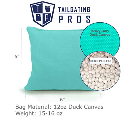 Tailgating Pros Pro-Style Two-Sided Cornhole Bags Slick & Stick Resin Filled Suede And Duck Canvas Set Of 8-20+ Color Combos - (Red/Grey Suede & Black/Grey Suede) #TOP5