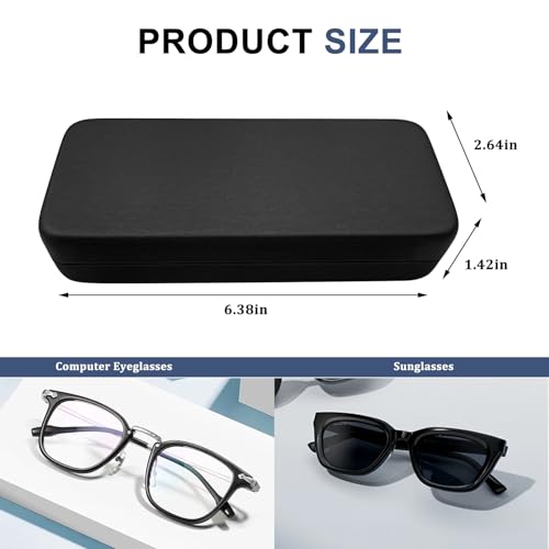 Image of 2 Pcs Hard Shell Eyeglasses Case,Protective Case for Glasses,Glasses Case Hard Shell,PU Leather Glasses Case,Unisex Hard Glasses Case (blue)