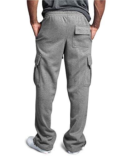 G-Style USA Men's Solid Fleece Heavyweight Cargo Pants2