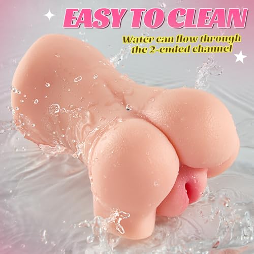 Realistic Pocket Pussy Male Masturbator - 2 in 1 Oral Sex Toy Men Masturbation with 5D Textured Tight Vagina & Real Mouth for Blowjob Masturbation, Blowjob Male Stroker Men Sex Toy Sex Doll - Image 6