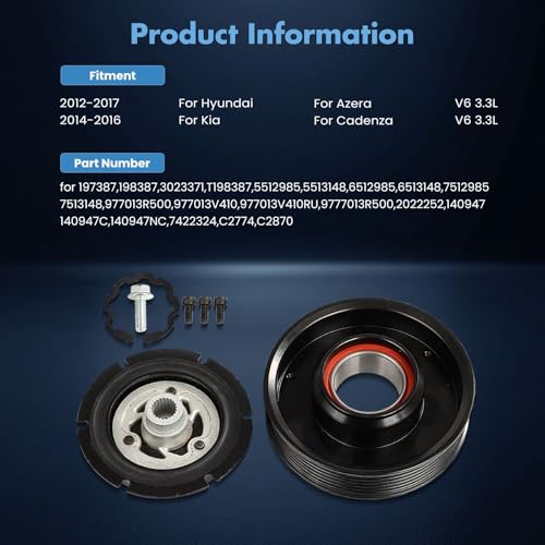 Image of ECCPP AC Compressor Clutch Kit for Hyundai Azera V6 3.3L 2012-2017