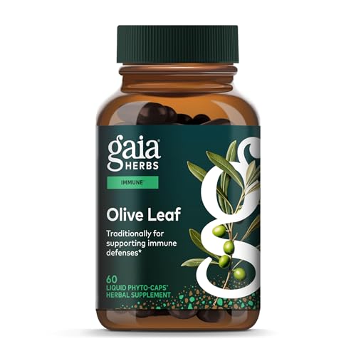 Gaia Herbs Olive Leaf - Traditional Immune Health Support - Immune System Supplement with Olive Leaf Extract & Oleuropein* - 60 Vegan Liquid Phyto-Caps (60 Servings)