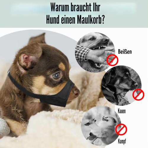 Mayerzon Maulkorb für Hunde mit kurzer Schnauze, weicher Maulkorb für kleine, mittelgroße und große Hunde, Maulkorb für Chihuahua, Shih Tzu, amerikanische Bulldogge zur Fellpflege, Stabiler