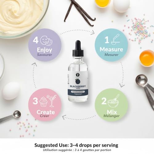 Image of Dolce Flav Blackberry Extract | 2 Oz. | Baking Flavor Concentrate for Cakes, Cocktails, Frosting & Smoothies - Highly Concentrated, Included Measured Pipet