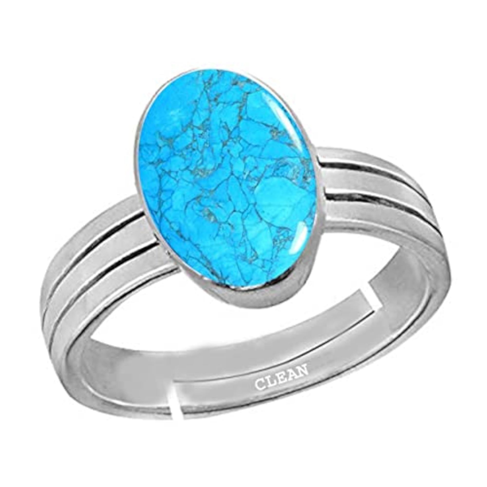 Unisex Turquoise 10.25 Ratti Adjustable Ring in 925 Sterling Silver