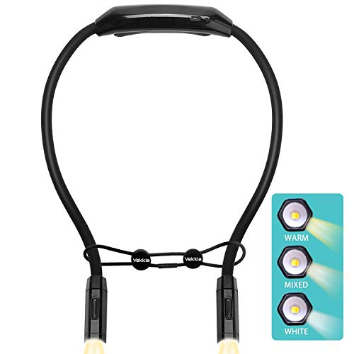 Vekkia Rechargeable Book Light - Neck Hug LED Reading Lights with 9 Brightness