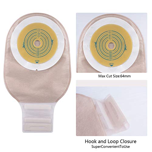 Carbou Ostomy Bags,20Pcs Colostomy Supplies,One Piece Drainable Ostomy Pouch For Ileostomy Stoma Care, Cut-To-Fit (One Piece Closure) #TOP1