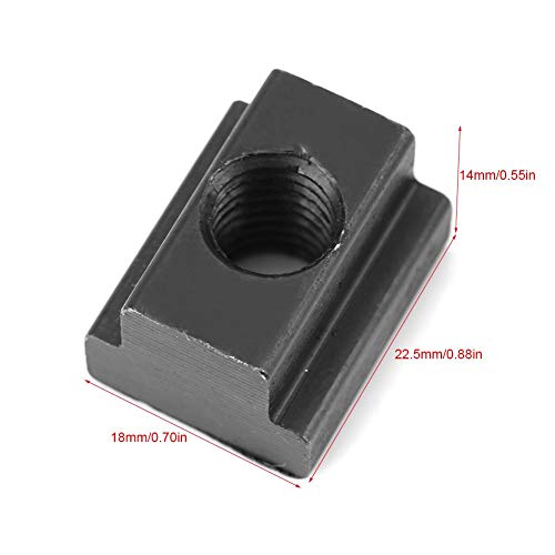 T Slot Nut M10 5pcs Pack Carbon Steel Black Oxide Finish for Machine Tool Tables (M10)