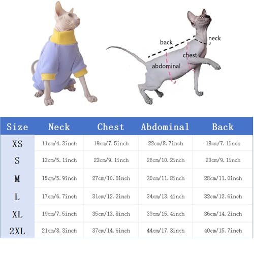 Vêtements hiver pour chat Sphynx pull violet chaud pour maison et sieste