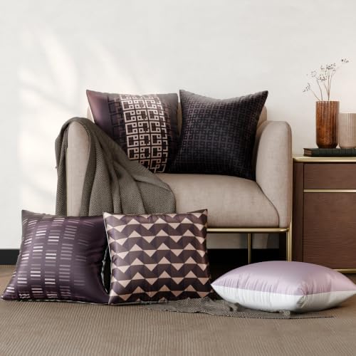 Image of Stoa Paris Cushion Cover Set of 5, Home Decor for Sofa, Bed & Living Room, Digital Printed Cushion Cover 16 Inch x 16 Inch, Soft Touch Finish, Hidden Zip Closure, Charlotte's Poise - Charlotte