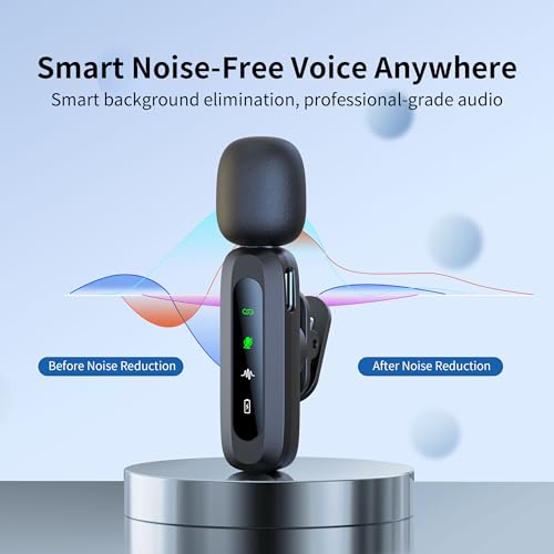 Image of Wireless Mini Microphone for iPhone 15 /16 /17, iPad, Android, Wireless Lavalier Microphone with Noise Reduction, Portable USB C Lapel Mic for Video Recording, Vlog, Tiktok, YouTube